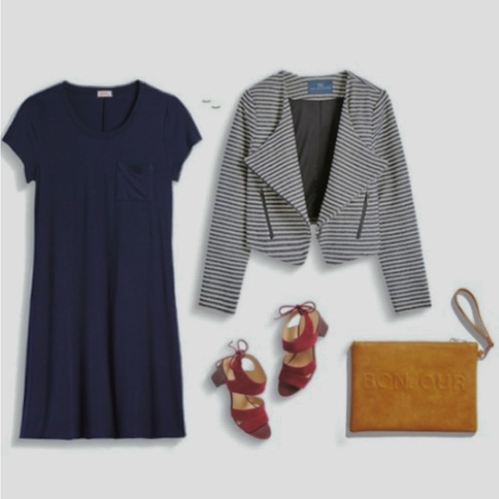 NEW Swing Dress Alison Essential Navy Blue Large